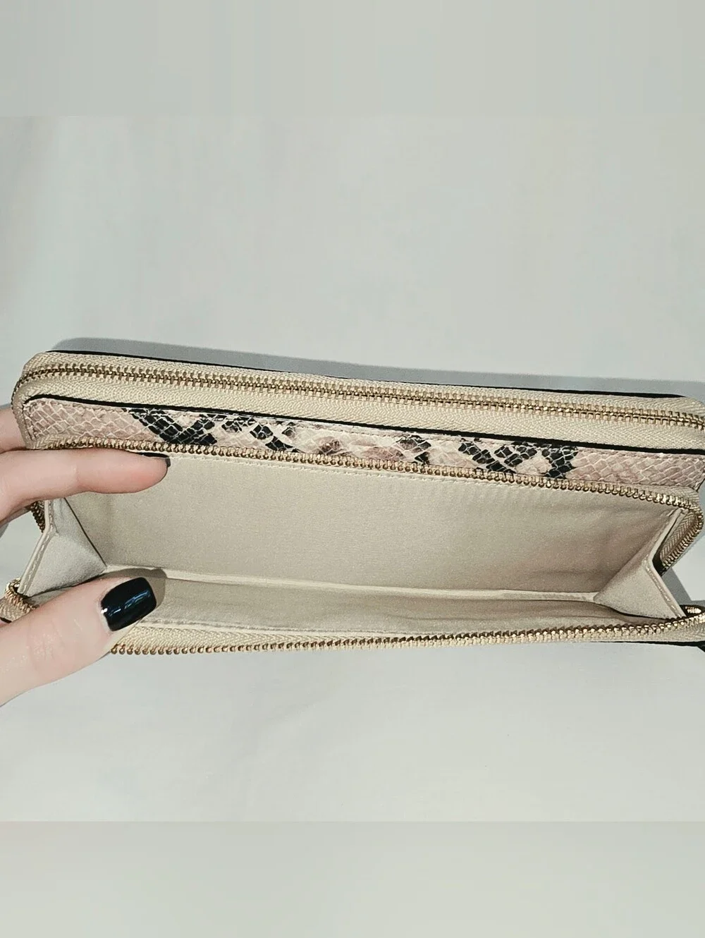 Authentic Coach Zip-Around Accordion Wallet in Embossed Python Leather